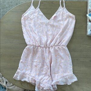 Pink Lily Floral Pink Romper